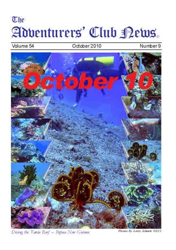 October 2010 Adventurers Club News Cover